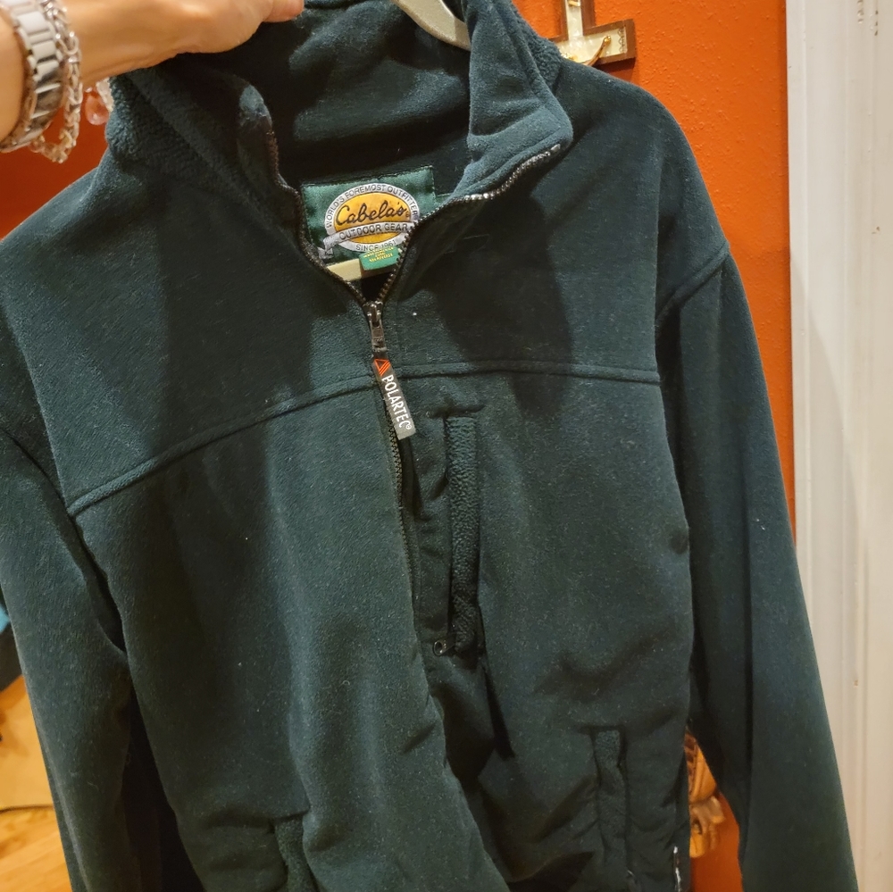 Cabela's OUTDOOR GEAR hunter Green WARM poloartec jacket. Unisex men women med.